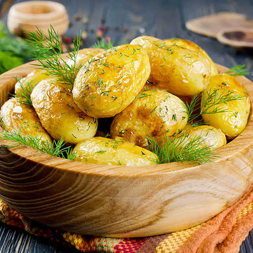 سیب زمینی (پخته شده با پوست)